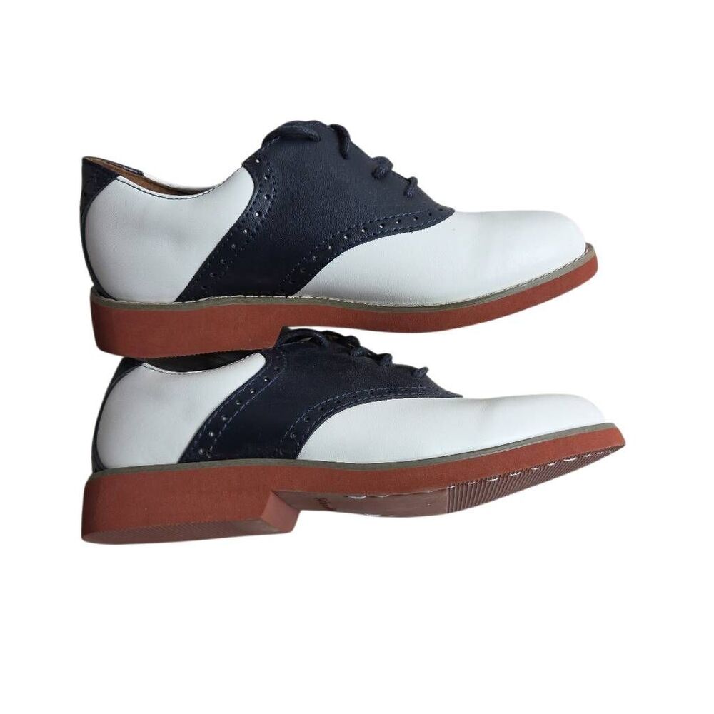 School Issue Saddle Shoes Navy and White 3 - Picture 2 of 8